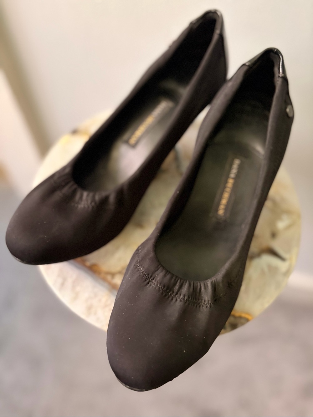 Dana Buchman Black Stretch Ballet Kitten Heel